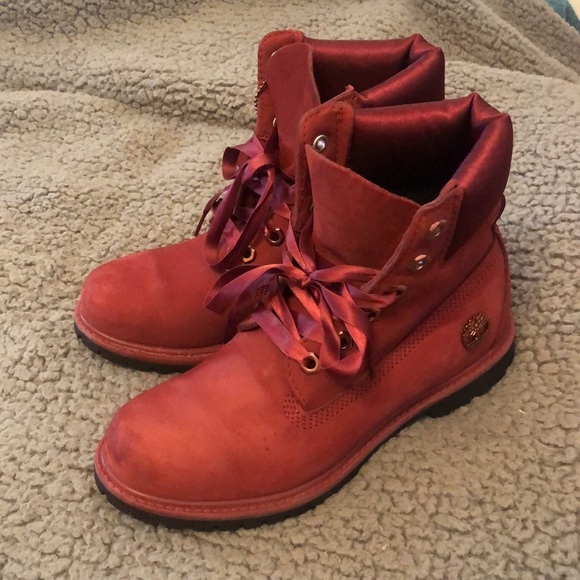 Timberland women’s size 7 A1SC7 A2717 waterproof boot’s Burgundy - Picture 4 of 10